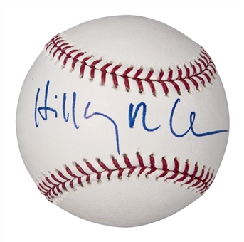 Hillary R. Clinton Single Signed OML Selig Baseball (PSA/DNA)